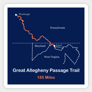 Great Allegheny Passage Trail Route Map Magnet